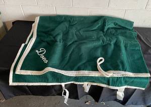 lot 13 image: Green Horse Blanket with White Trim
