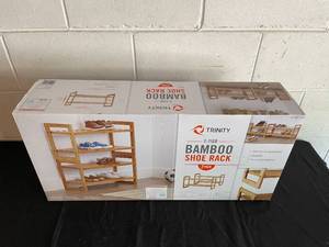 lot 23 image: TRINITY 2-Tier Bamboo Shoe Rack (2-Pack)