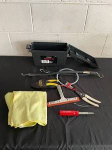 lot 32 image: Tool Shop Slim Storage Box with Various Hand Tools