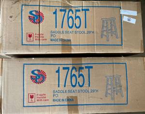 lot 54 image: Saddle Seat Stool 29 Height - Set of 2