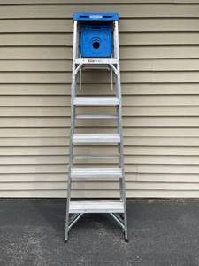 lot 55 image: Werner 6ft Aluminum Step Ladder 250 lbs Load Capacity