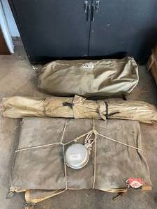 lot 258 image: Lot of Vintage Canvas Tents and Poles