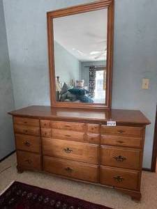 lot 353A image: Wooden Dresser with Mirror