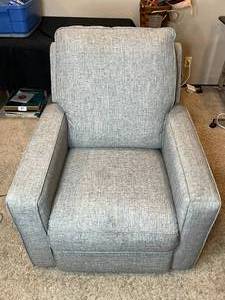 lot 94 image: True Innovations Fabric Swivel Glider Recliner