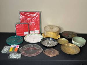 lot 107 image: Assorted Decorative Plates, Bowls, and Serving Pieces Lot