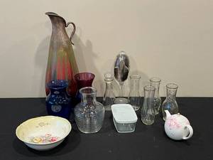 lot 119 image: Collection of Antique and Modern Vases with Decorative Bowl and Teapot