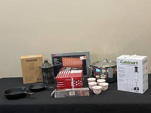 lot 138 image: Kitchen Essentials Lot Cuisinart Blender, Wusthof Set, NuWave Twister, Cookware and More