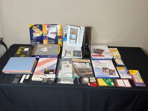 lot 302 image: Large Lot of Office Supplies - Including Business Cards, Photo Paper, and Various Accessories