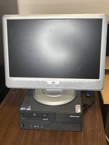 lot 320 image: Lenovo ThinkCentre Computer with HP v22 LCD Monitor