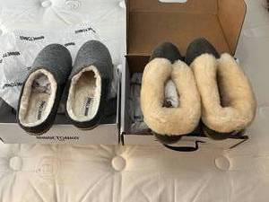 lot 341 image: Minnetonka Shearling-Lined Slippers - 2 Pairs SZ 9.5