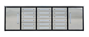 lot 302 image: 18 Drawer 10FT Storage Cabinet Workbench
