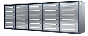 lot 308 image: 30 Drawer 10FT Storage Cabinet Workbench