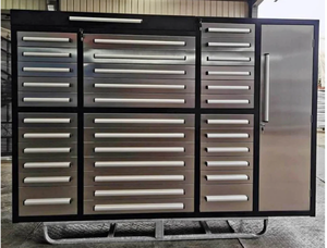 lot 324 image: 35 Drawer 7FT Storage Cabinet Workbench