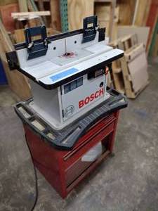 lot 36 image: Bosch RA1171 Router Table, Craftsman high-capacity rolling tool cabinet