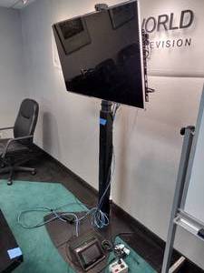 lot 48 image: Samsung UN46C7000 46-Inch 1080p 240 Hz 3D LED HDTV and floor-mount stand