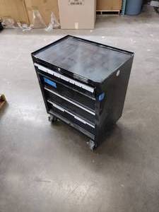 lot 36B image: Craftsman 3-drawer steel rolling Tool Cabinet.  Note Tools not included.