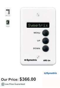 lot 181 image: New in Box Symetrix ARC-2e. Sells for $366. ARC Remote with 3 buttons, 8-character display, single gang