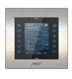 lot 158 image: (3) RTI KX2 in-wall controller with twelve programmable hard buttons and a 2.8 color touchscreen