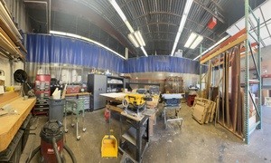 lot 195A image: Industrial Safety Curtain Wall, great for dust control, painting, power-wash over spray, or dividing work areas