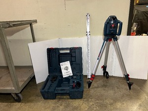 lot 55A image: Bosch Professional GRL 240HV Self-Leveling Rotary Laser, Receiver, Tripod and Leveling Rod