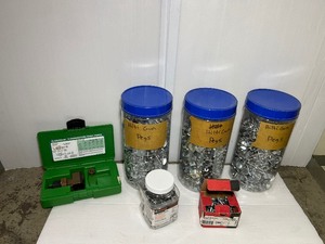 lot 210 image: Hilti Concrete nails X-C 22, (3) Hilti Gun Pegs, Ramset tie strap holders. Greenlee d-subminiature panel punch.