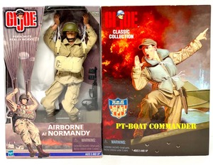 lot 222 image: Vintage HASBRO G.I. JOE - AIRBORNE at NORMANDY & Classic Collection PT-BOAT Commander Action Figures NIB