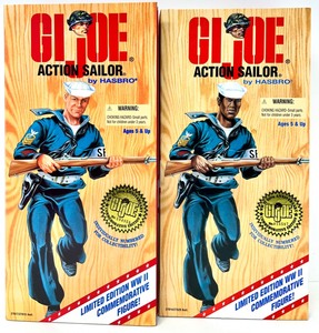 lot 226 image: Vintage 1995 & 1996 HASBRO G.I. Joe Action Sailor WWII 50Th Anniversary Commemorative Edition Action Figures- QTY 2