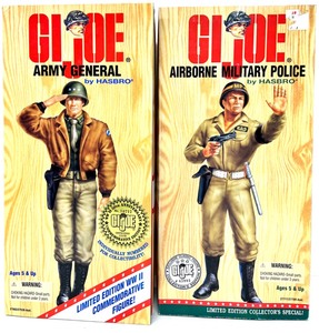 lot 233 image: Vintage HASBRO Limited Edition WWII 50Th Anniversary G.I. Joe Army General  Commemorative Action Figure & Airborne Military Police Exclusive Classic Collectors Edition Figure