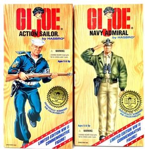 lot 235 image: Vintage HASBRO WWII 50Th Anniversary Limited Edition G.I. Joe Action Sailor & Navy Admiral Commemorative Figures