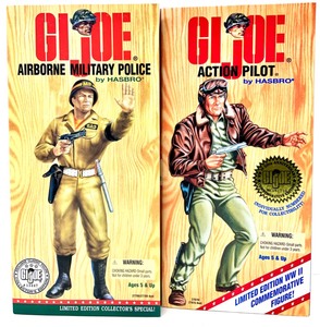 lot 238 image: Vintage HASBRO Limited Edition WWII 50Th Anniversary G.I. Joe Airborne Military Police Exclusive Classic Collectors Edition Figure &  Action Pilot  Commemorative Action Figure