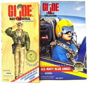 lot 240 image: Vintage HASBRO Limited Edition WWII 50Th Anniversary G.I. Joe Navy Admiral Commemorative Action Figure & US Navy Blue Angel Soldier Classic Collection Action Figure