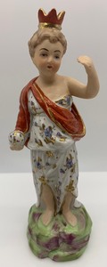 lot 33 image: Vintage MOTTAHEDEH Allegorical Italy  Europe Continent Porcelain Woman Figurine (RARE)
