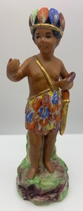lot 34 image: Vintage MOTTAHEDEH&nbspAllegorical AmericanUS Continent Porcelain Man Figurine