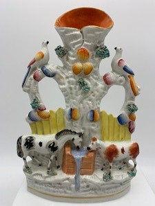 lot 47 image: STAFFORDSHIRE Spill Vase Tree of Life