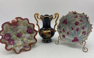 lot 52 image: VINTAGE Variety China, 2 CandyNut Dishes and Limoges Vase