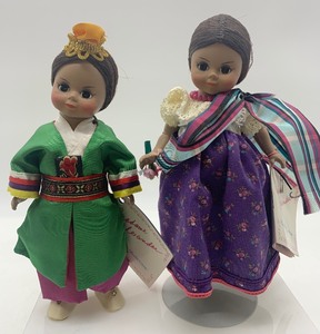 lot 71 image: Vintage MADAME ALEXANDER Korea and Leos Girl Dolls MIB