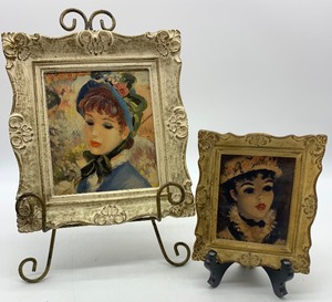 lot 76 image: Mid-Century - JOHN STEVENS & JEFF HULDAH French Women Framed Art - QTY 2