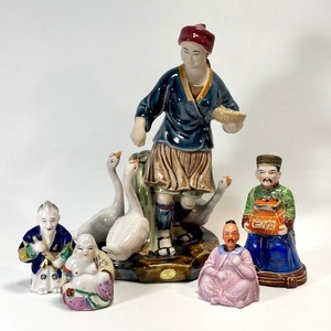 lot 132 image: Assorted ASIAN PORCELAIN Figurines, Incense Holder, Nodder and Shaker