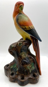 lot 162 image: Vintage Parrot Ceramic Flower Frog