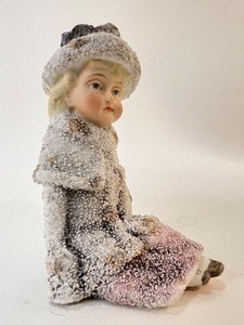 lot 17 image: Antique Victorian Winter Bisque Girl Figurine