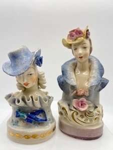 lot 158 image: Vintage CORDEY Female Figurines in Hats