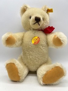 lot 197 image: STEIFF Mohair Jointed Teddy Bear - Germany - 020336 - with Original Paper Tags - Cream