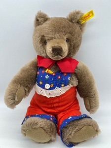 lot 201 image: STEIFF Mohair Jointed Teddy Bear - Germany - 020236 - With Paper Tags - Red Jumper