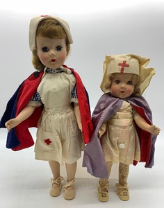 lot 93 image: Vintage Hard Plastic NURSE Dolls - QTY 2