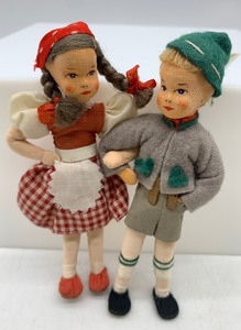 lot 116 image: Vintage ERMA MEYER Pair of International Dollhouse Dolls
