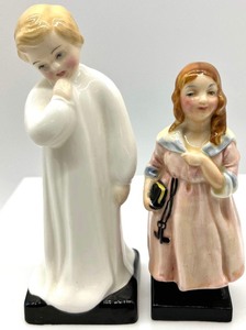 lot 269 image: Vintage ROYAL DOULTON & Co LIMITED DARLING & LITTLE NELL Bone China Figurines
