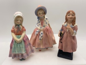 lot 287 image: 3 Vintage ROYAL DOULTON Lily, Tootles & Little Nell Figurines