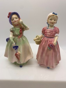 lot 286 image: 2 Vintage ROYAL DOULTON Babie and Tinkel Bell Figurines