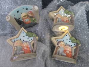 4 Mini Lit Nativity Scenes...
