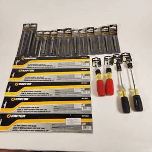 NEW Raptor 516 & 14 Hex Driver, Saw Blades, and Screw Drivers